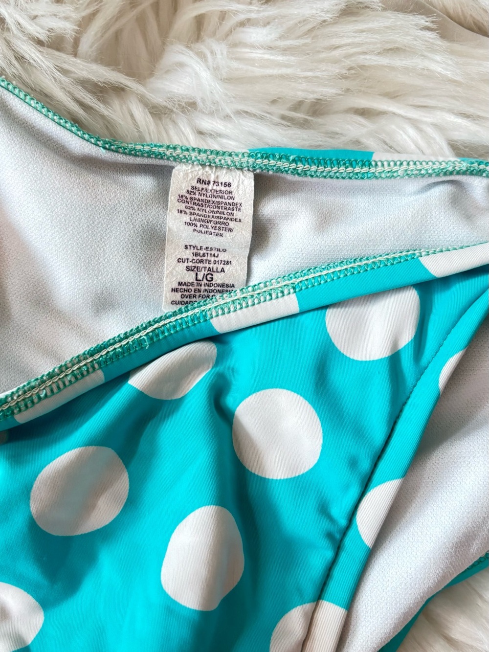 The Bikini Lab Turquoise and White Polka Dot Bikini Set - Picture 6 of 8